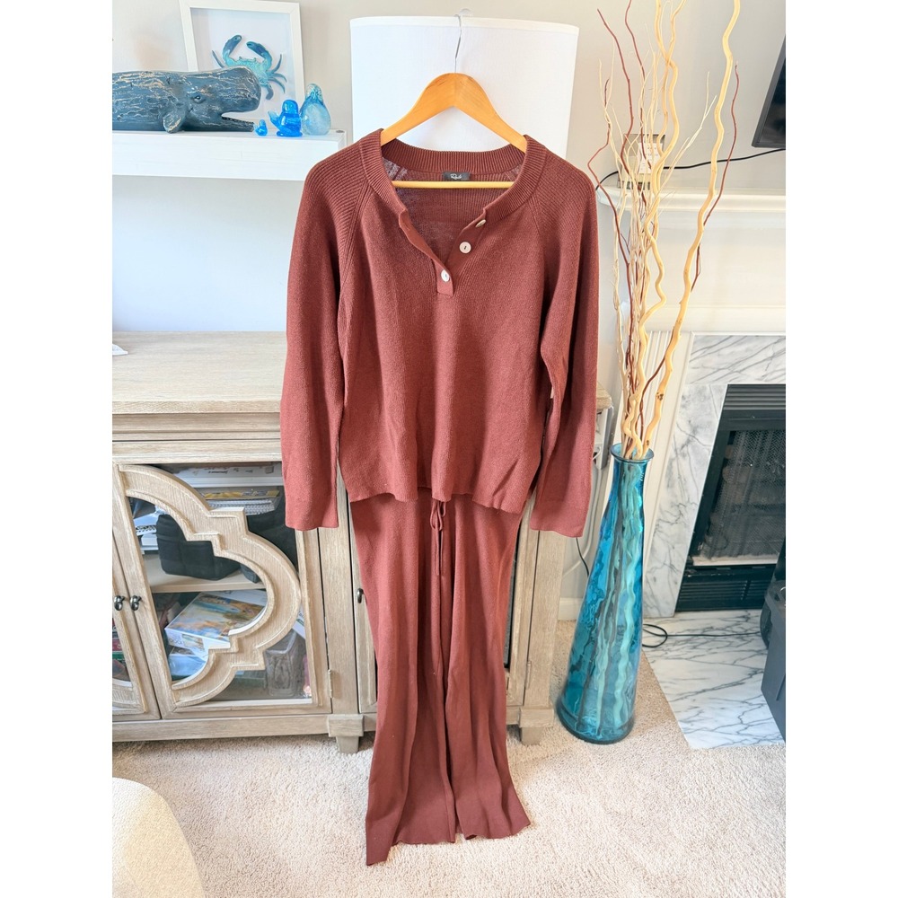 Rails Knit Lounge Set Womens Rust Brown Small